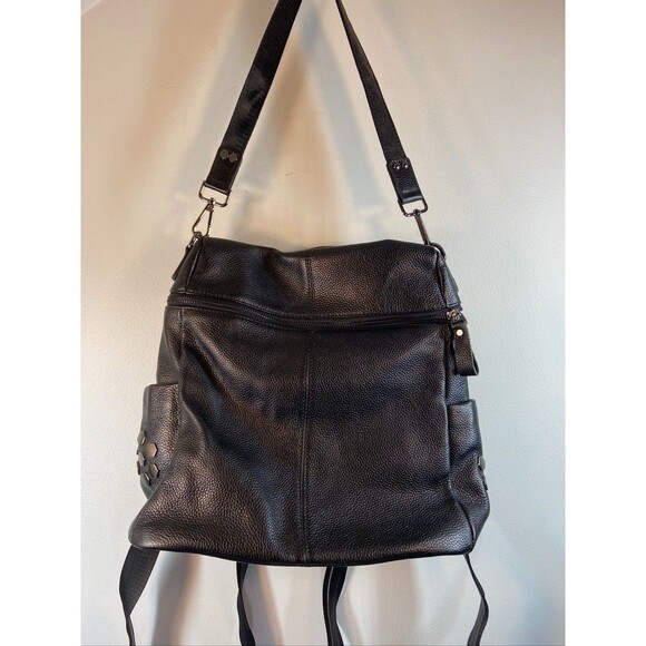 S ZONE BLACK PEBBLE LEATHER WOMENS BACKPACK LARGE 12 X 13 STUDED ACENTS